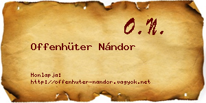 Offenhüter Nándor névjegykártya